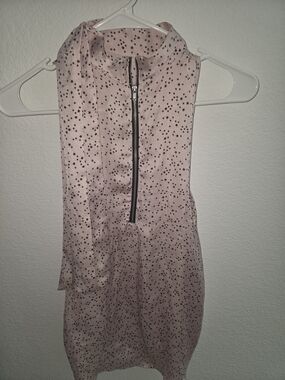 Boohoo Pink One-Shoulder Star Print Dress with Front Zip